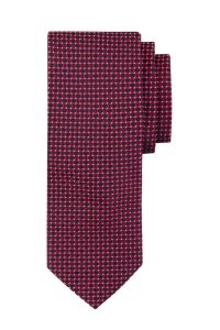 Red Silk Tie with Round micropattern